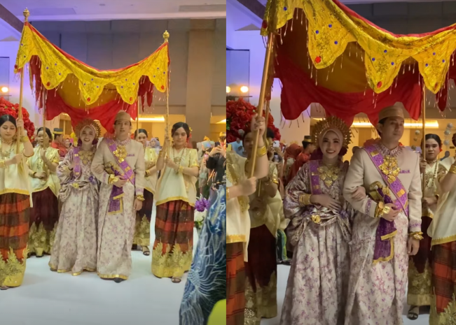 Prosesi adat di pernikahan Feby Putri dan Adam Febrian. (Instagram)